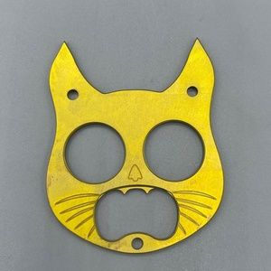 Yellow Titanium Cat Keychain EDC Gear Safety Cat Bottle Opener Keychain